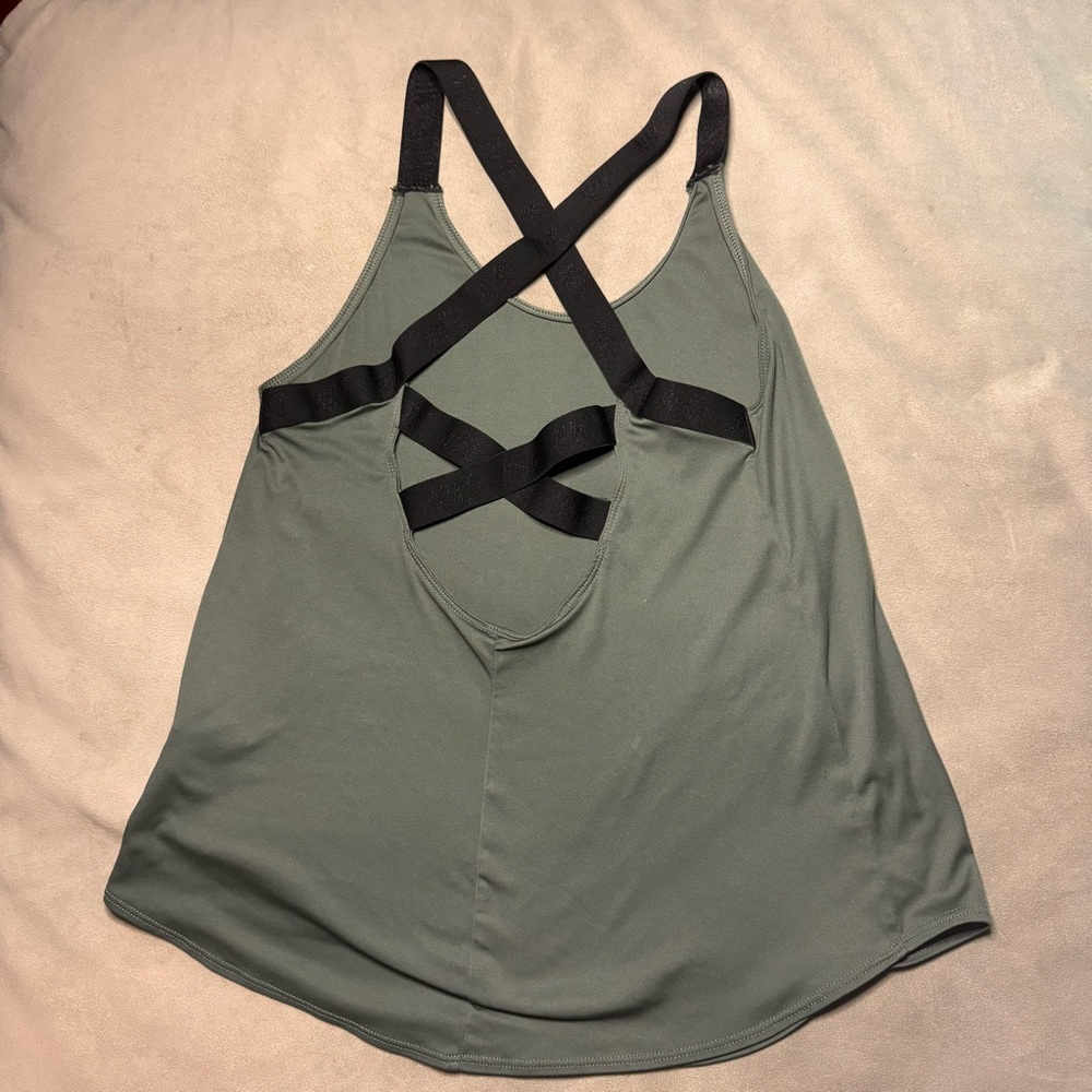 Nike Women’s Dri-Fit Multi Strap Tank Gray/Green Size Small